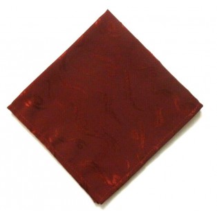 12" Red Polyester Jacquard Pocket Square - Classy Exquisite - Wedding Party Gift